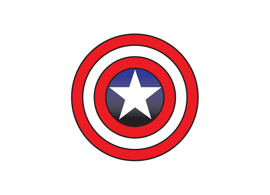 美国队长盾牌logo矢量图