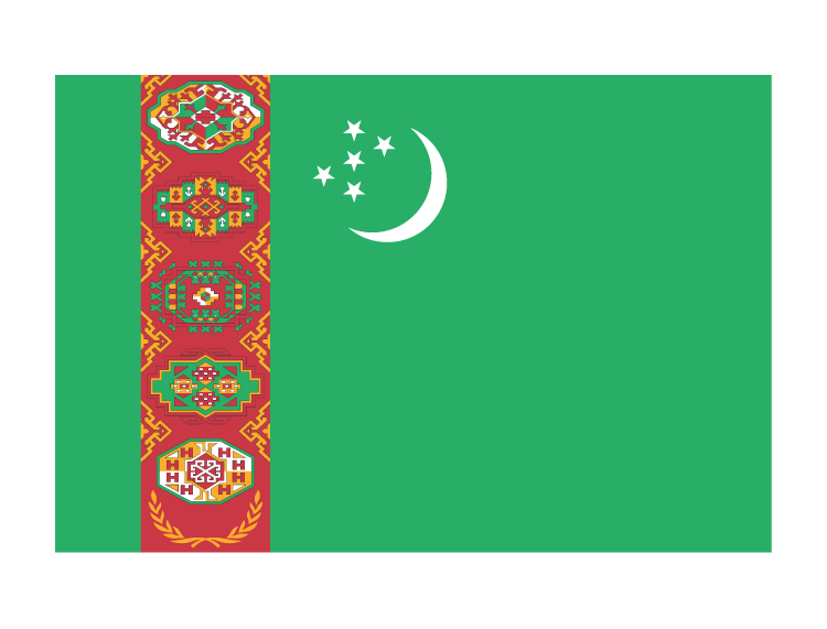 土库曼斯坦国旗矢量图