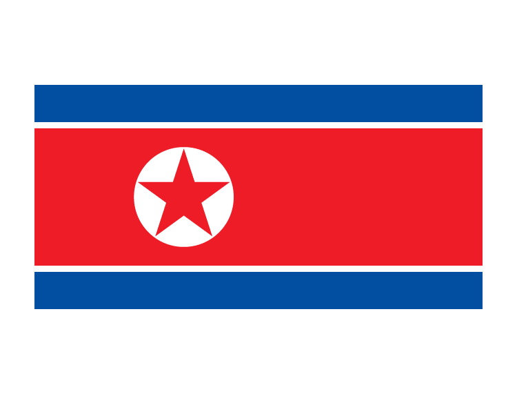 朝鲜国旗矢量图