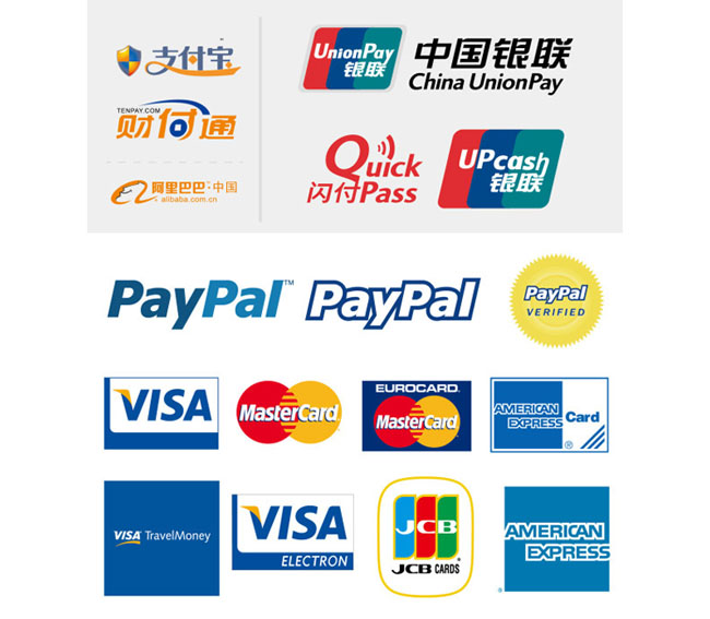 银行卡和在线支付品牌矢量标志